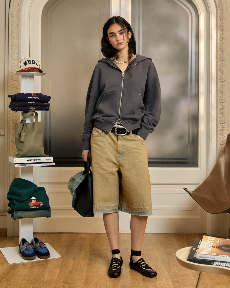 BEAST ZIP-UP HOODIE ASH