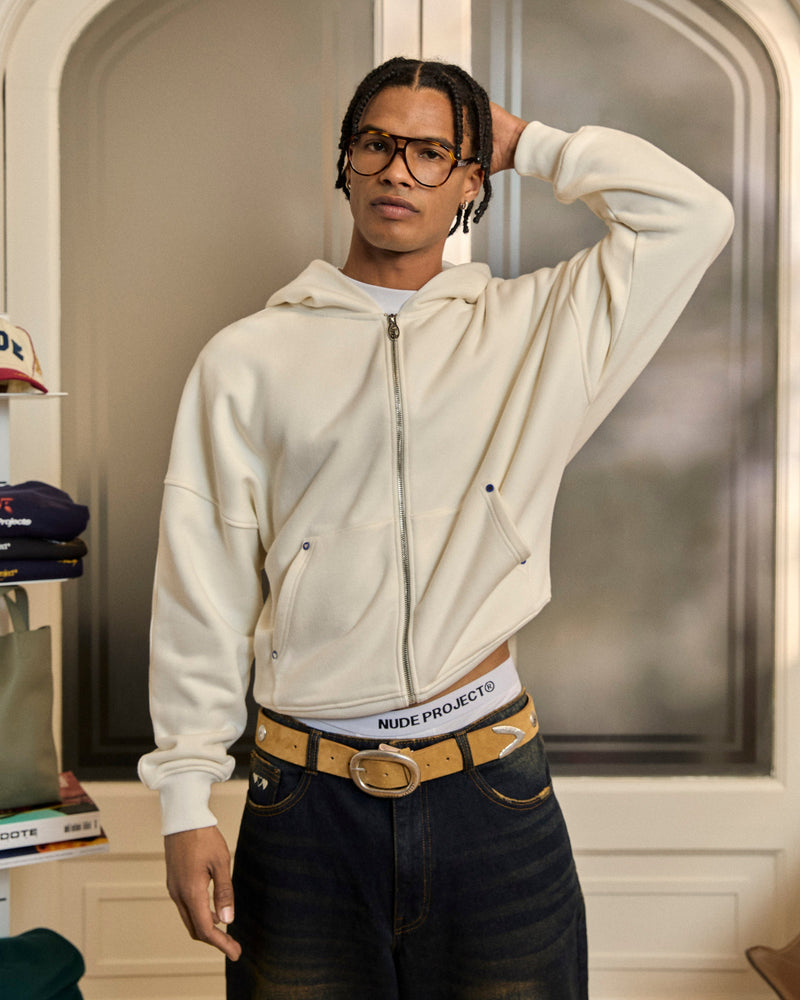 BEAST ZIP-UP HOODIE  MARSHMALLOW