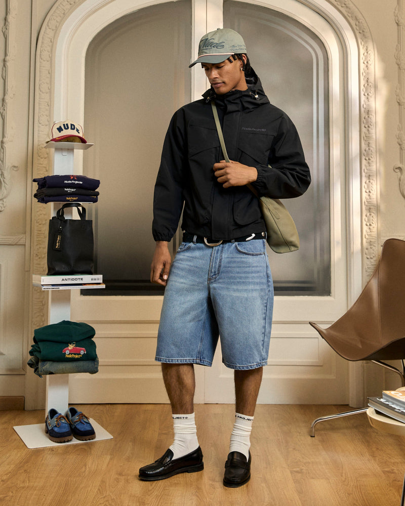 MILESTONES WINDBREAKER JACKET BLACK