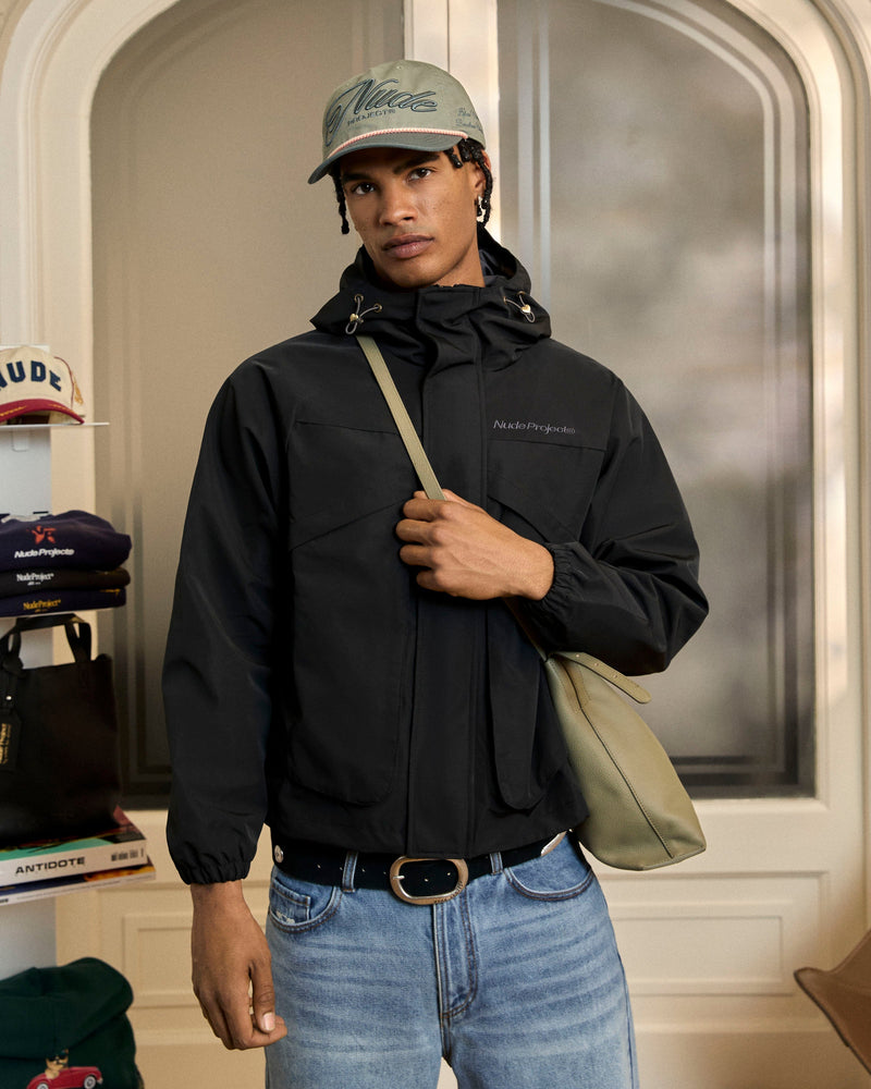 MILESTONES WINDBREAKER JACKET BLACK