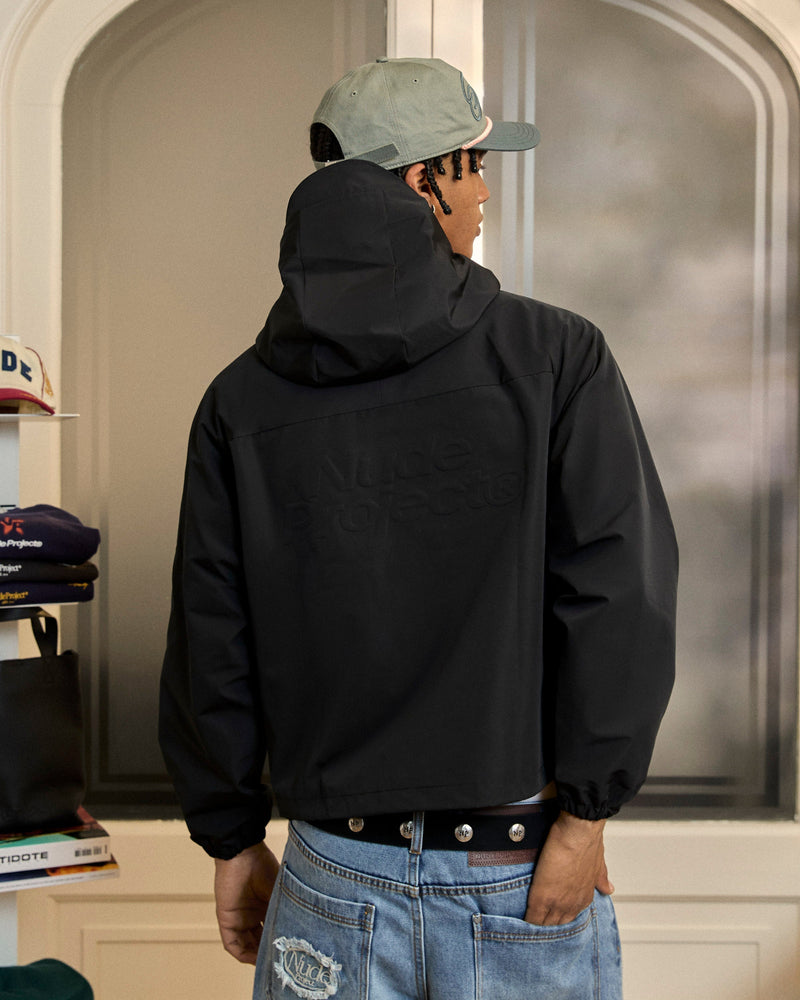 MILESTONES WINDBREAKER JACKET BLACK