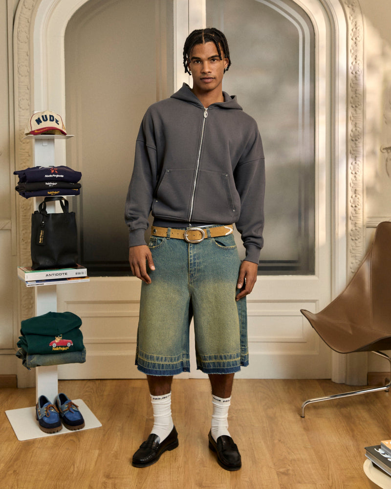 BEAST ZIP-UP HOODIE ASH