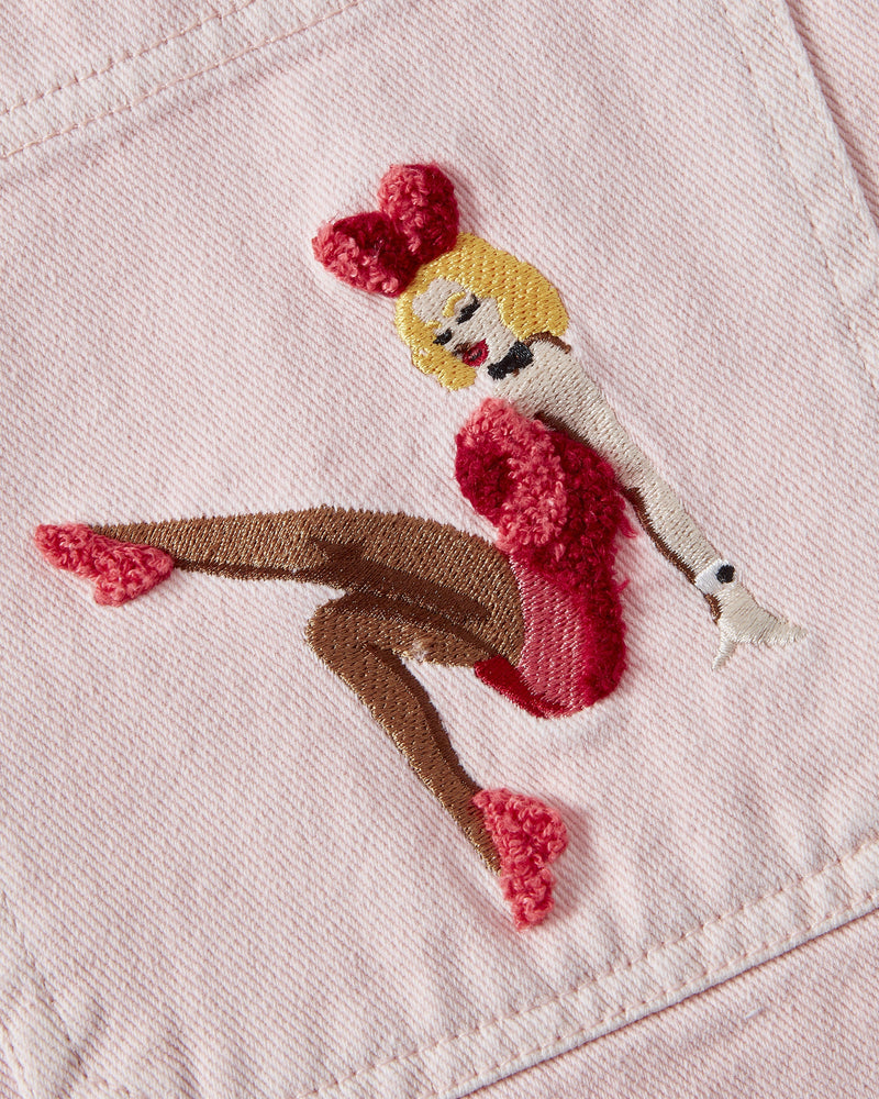 BUNNY DENIM SHORT PINK