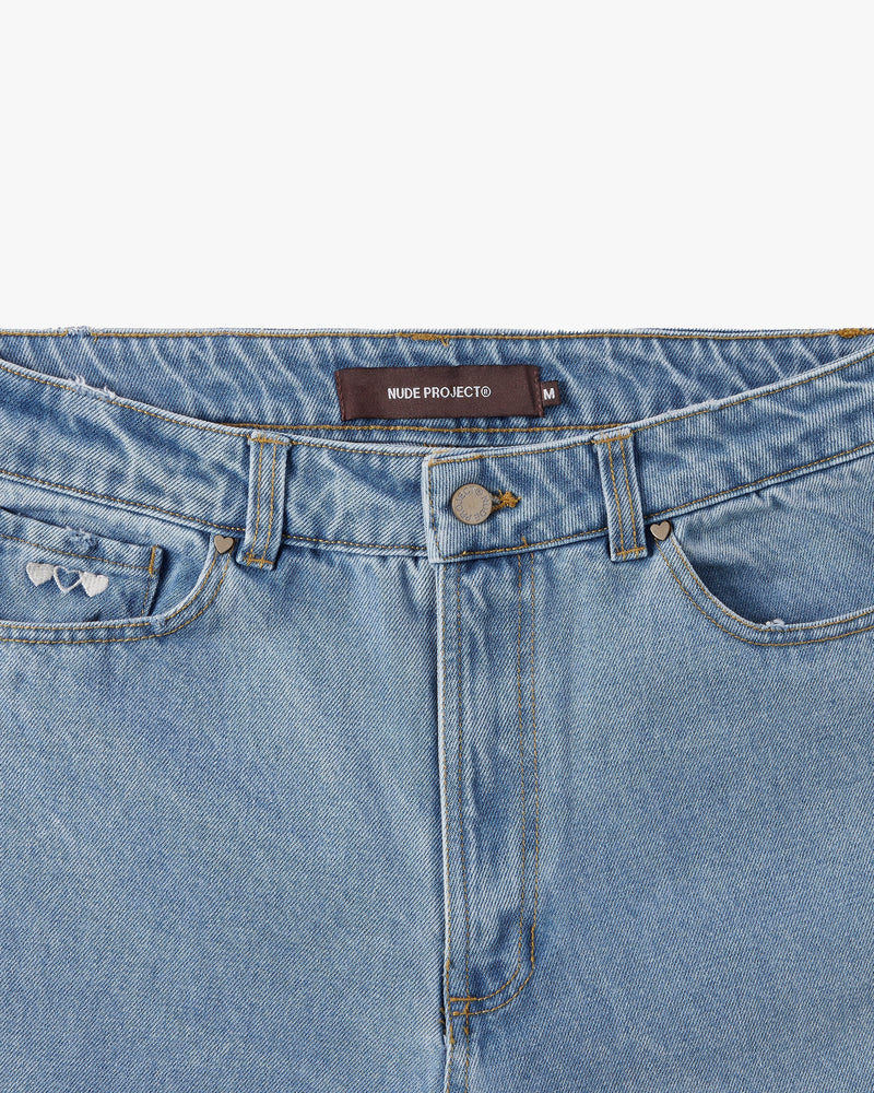 DENIM PANTS WASHED BLUE