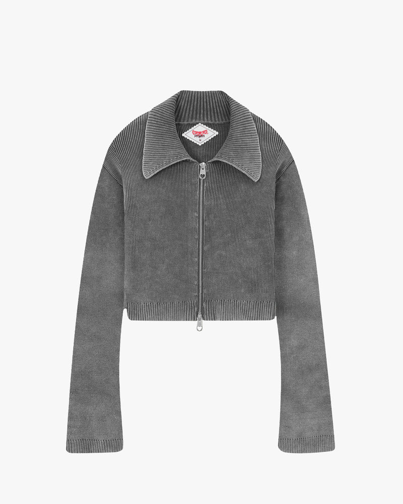 FIRST CLASS ZIP-UP KNIT ASH