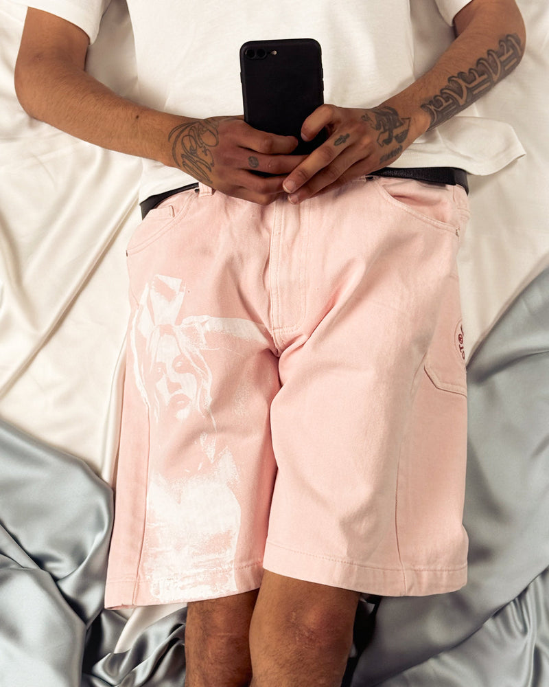 BUNNY DENIM SHORT PINK