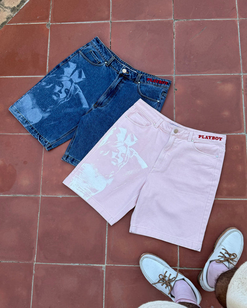BUNNY DENIM SHORT PINK