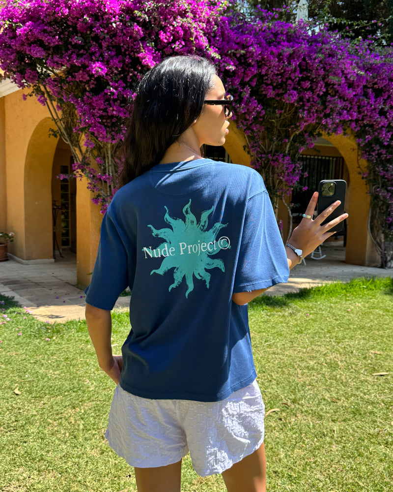 SOLET CROPPED TEE NAVY