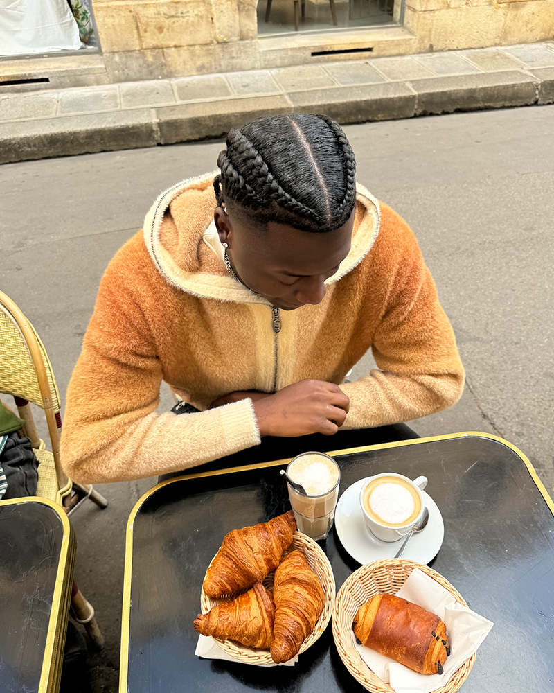 GRADIENT ZIP-UP HOODIE BROWN