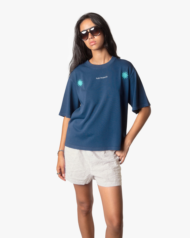 SOLET CROPPED TEE NAVY