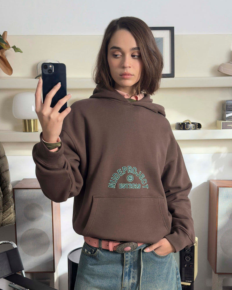 SWANS HOODIE BROWN